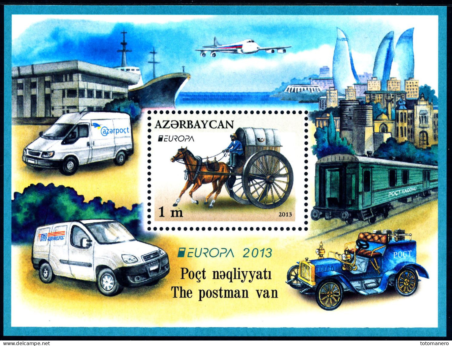 AZERBAIJAN/AZERBAIDSCHAN EUROPA 2013 "Postal Vehicles" Set Of 6v & Minisheet** - 2013