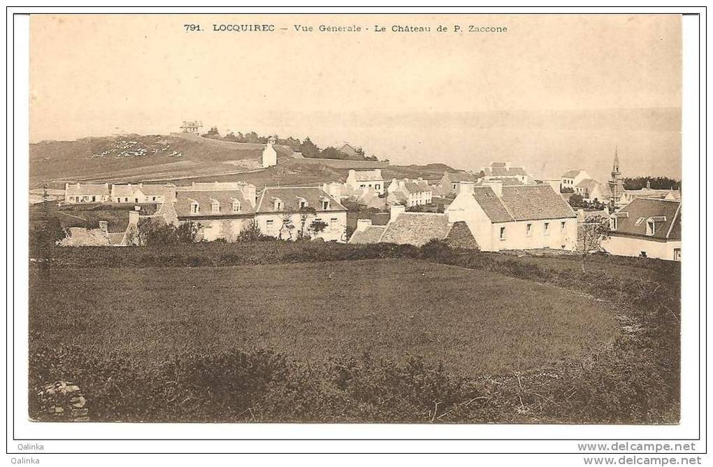 Locquirec (Finistère), Vue Generale, Le Chateau De P. Zaccone, Précurseur Dos Non Divisé Karten Bost N° 791 Villard - Locquirec