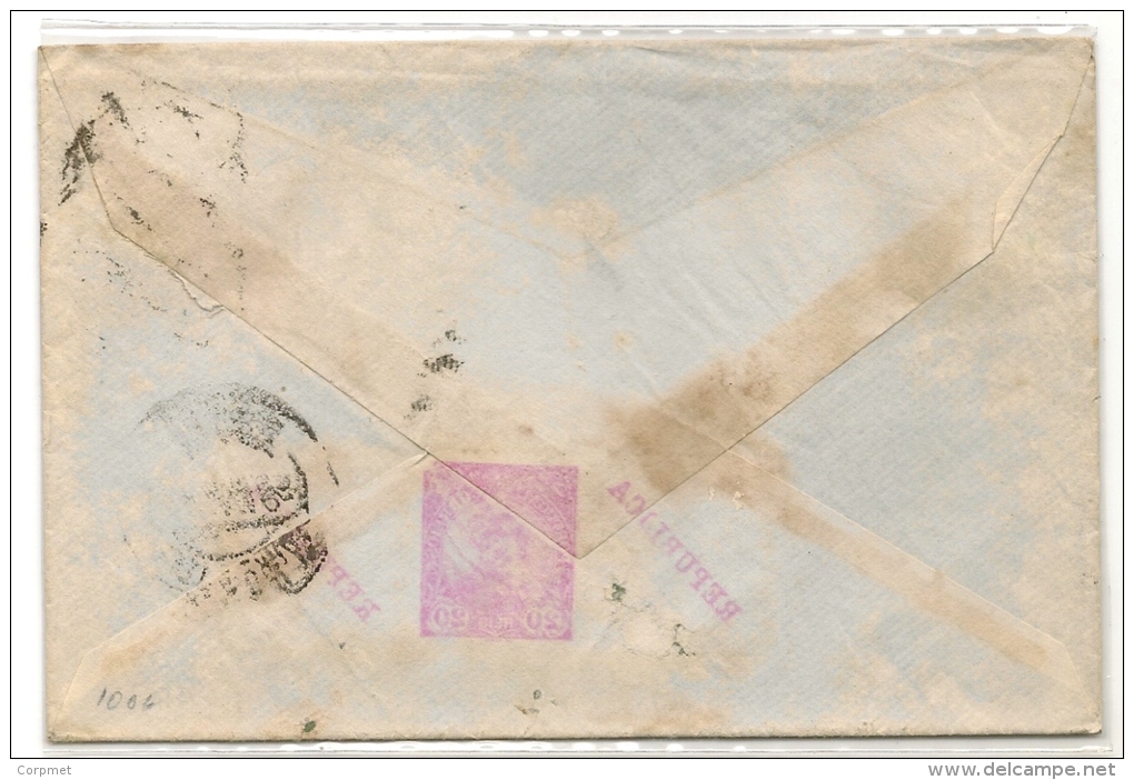 PORTUGAL - VF 1911 COVER With Full Letter And Flower To BRAGA - Tied By Surcharge REPUBLICA - Cartas & Documentos