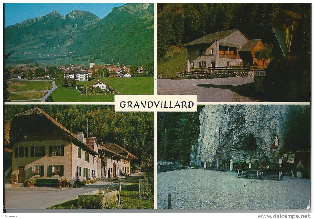 Grandvillard, 4 Vues - Maison Du Banneret, Grotte Et Cascade - Grandvillard