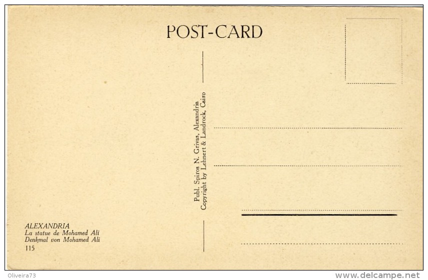 EGYPTE  - ALEXANDRIA - La Statue De Mohamed Ali - 2 Scans - Alexandria