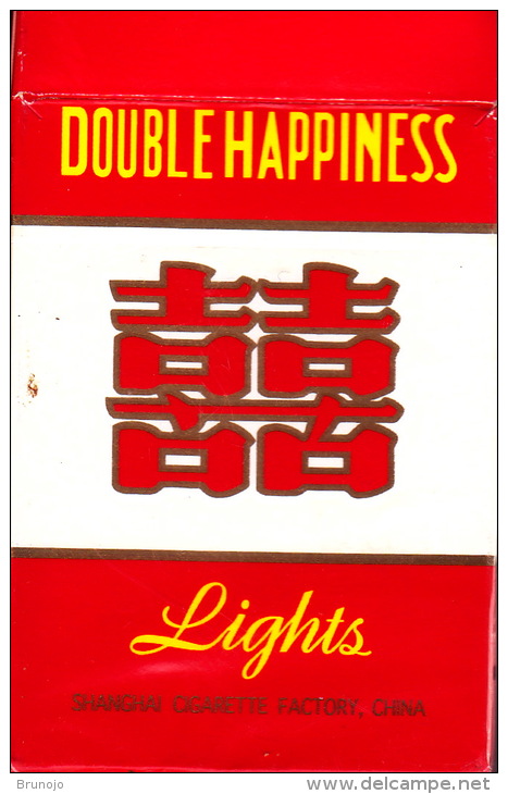 Double Happiness - Paquet De Cigarettes Vide - Cigarettes Chinoises (Shanghai Cigarette Factory, China) - Etuis à Cigarettes Vides