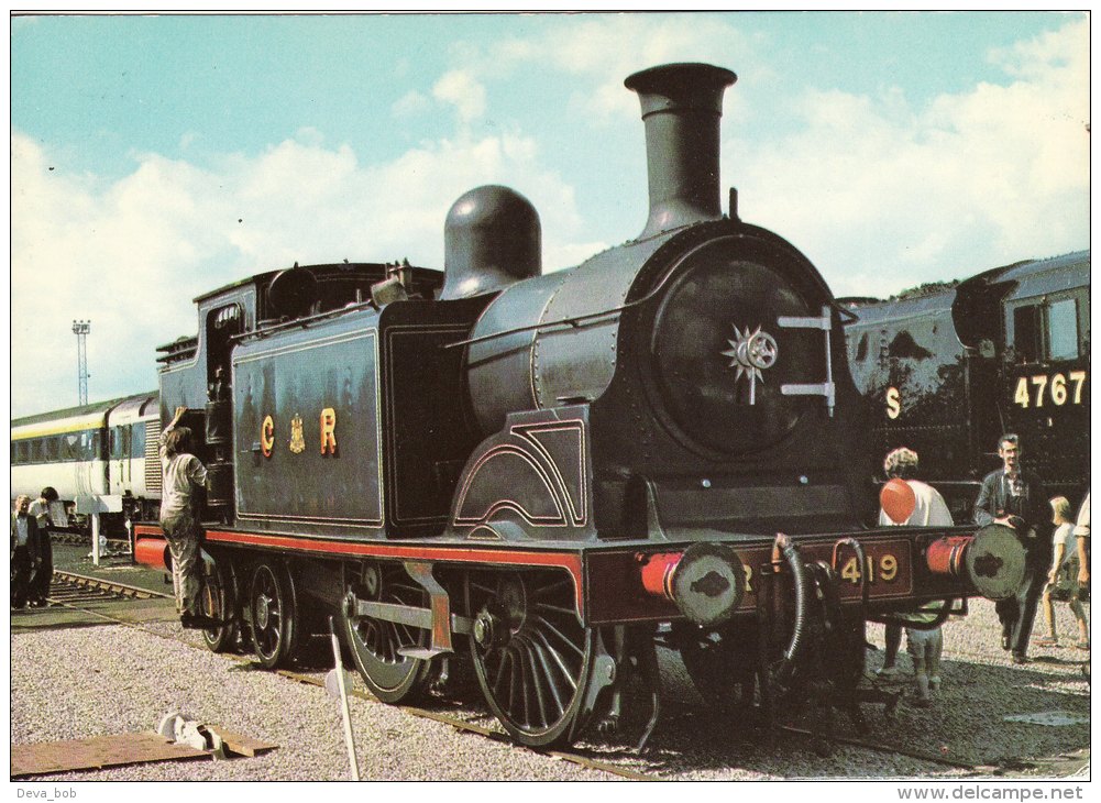 Railway Postcard Caledonian 419 SHILDON S&D 150 1975 LMS 0-4-4T Loco - Trains