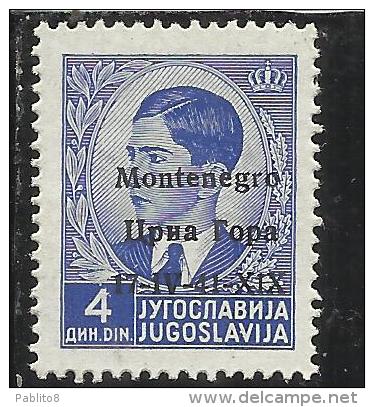 OCCUPAZIONE ITALIANA ITALY ITALIA MONTENEGRO 1941 SOPRASTAMPATO OVERPRINTED  4 D MNH - Montenegro