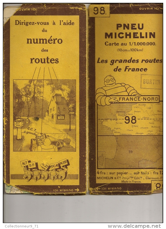 Carte Routière Michelin N°98 France-Nord - Cartes Routières