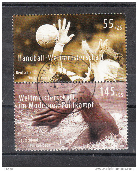 Germania Fed.   -   2007.  Pallamano  E  Nuoto.  Handball And Swimming Timbro Lusso - Pallamano