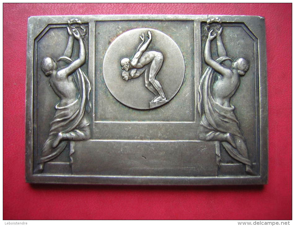 BELLE PLAQUE EN BRONZE  SPORT SIGNEE RAISSE DEMED ??   NATATION - Autres & Non Classés