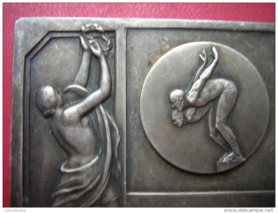 BELLE PLAQUE EN BRONZE  SPORT SIGNEE RAISSE DEMED ??   NATATION - Autres & Non Classés