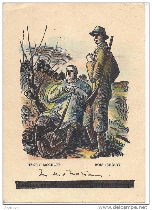 7238 - Chasseurs Au Repos Par Henry Bischoff Bois (réduit) Format 10X15 - Chasse