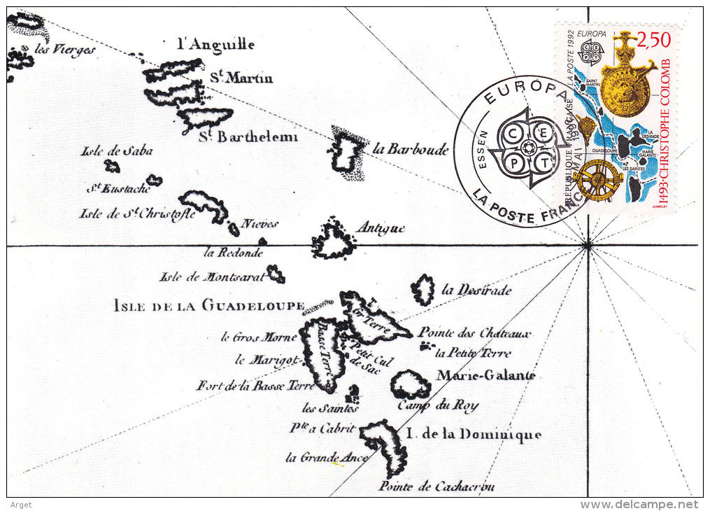 CARTE  MAXIMUM  FRANCE  N° Yvert 2755 (CHRISTOPHE COLOMB) Obl Sp Ill 1er Jour La Poste France - 1990-1999