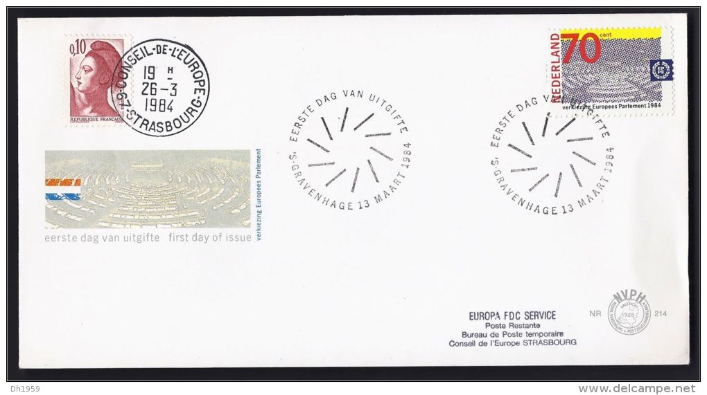 PAYS-BAS NIEDERLANDE HOLLAND  LIAISON POSTALE 1984 CONSEIL DE L´EUROPE  FDC 70 Ex. - Briefe U. Dokumente