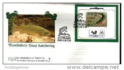 CISKEI, 1989,  Trout Hatcheries,  Mint First Day  Cover,  FDC 1.30ms (block 4) - Ciskei