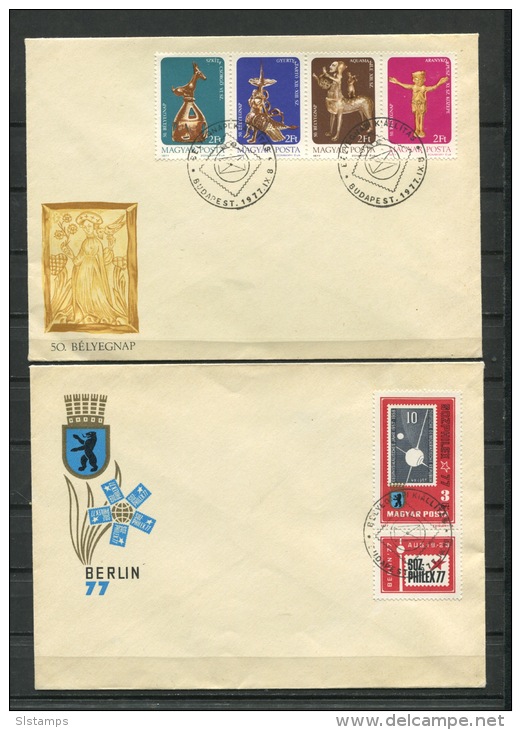 Hungary 1977 (2) Covers Special Cancel  Complete Set - Cartas & Documentos