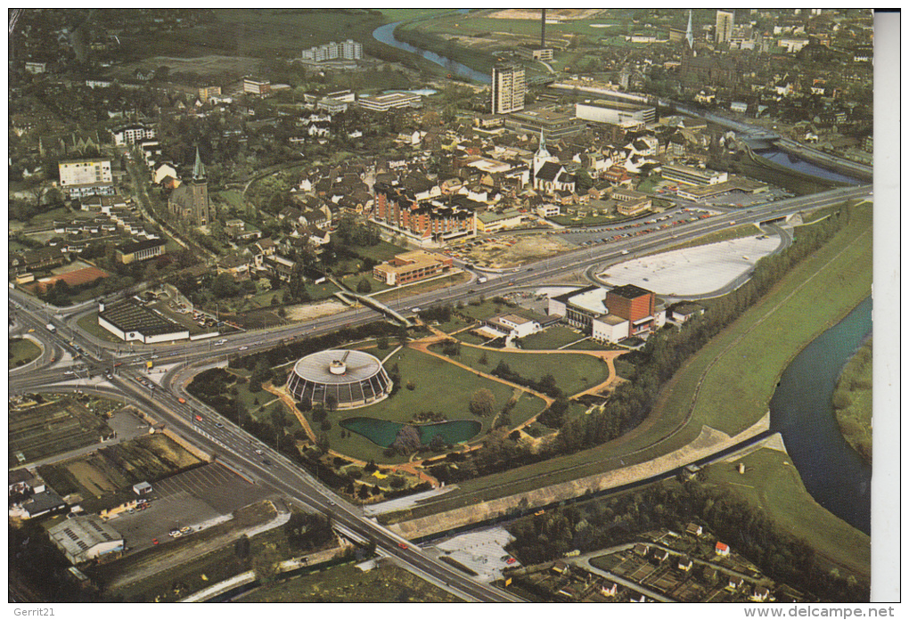 4670 LÜNEN, Luftaufnahme, Stadtmitte 1977 - Luenen
