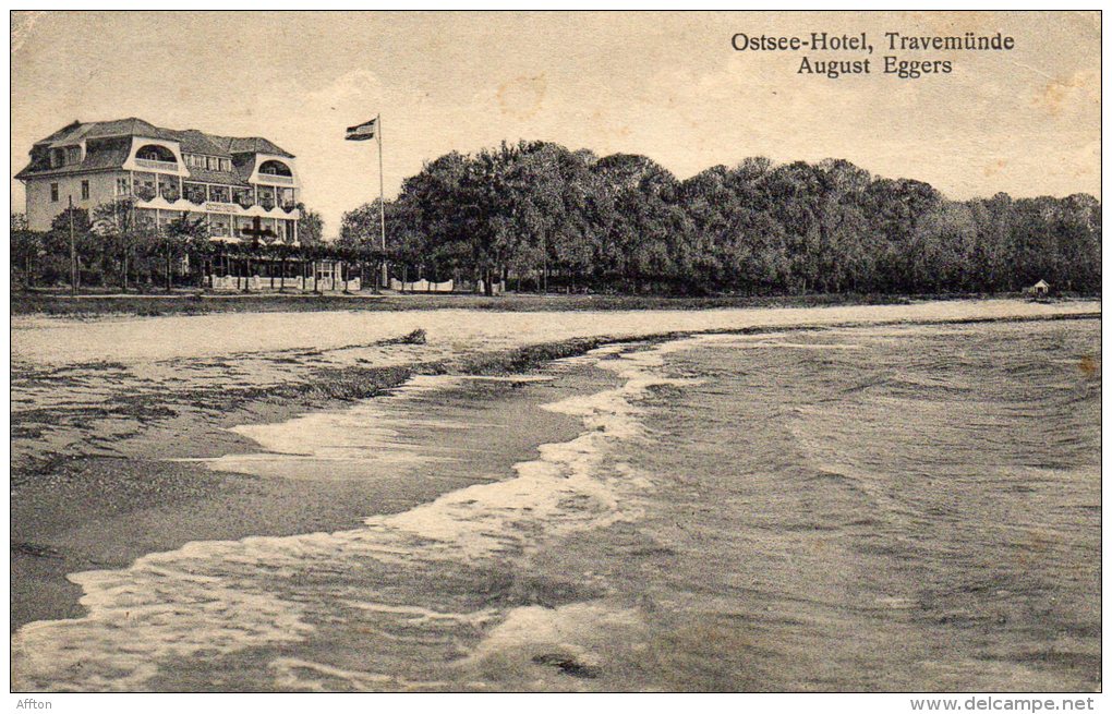 Ostsee Hotel August Eggers Travemunde Old Postcard - Lübeck-Travemünde