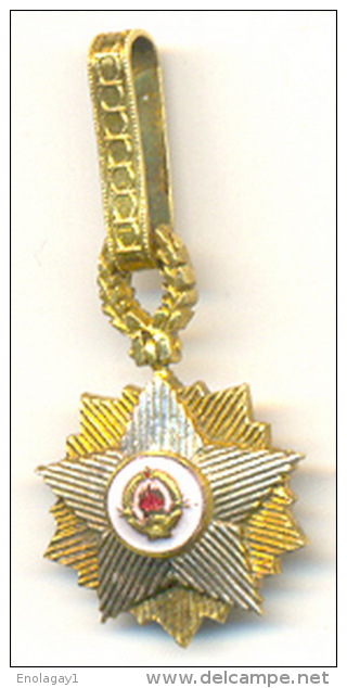 Yugoslavia - Silver Miniature In Enamel Of The Order Of The Yugoslav Flag With Gold Wreath, 3rd Class,first Type - Autres & Non Classés