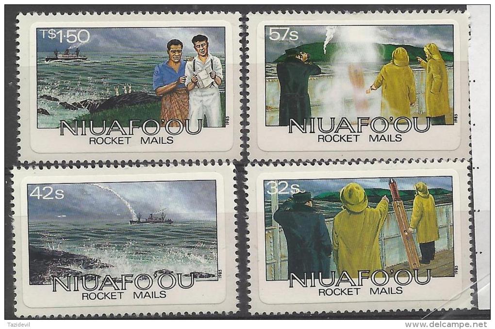 TONGA, NIUAFO'OU - 1985 Rocket Mail - Ships. Scott 60-3. MNH ** - Tonga (1970-...)