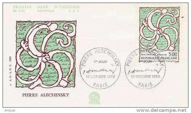 France FDC 1985 (No. Y.&T. 2381) Pierre Alechinsky - 1980-1989