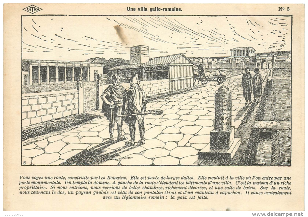 HISTOIRE DE FRANCE ILLUSTRATION DESSIN D'ALFRED CARLIER  UNE VILLA GALLO ROMAINE EDITION ISTRA - Histoire