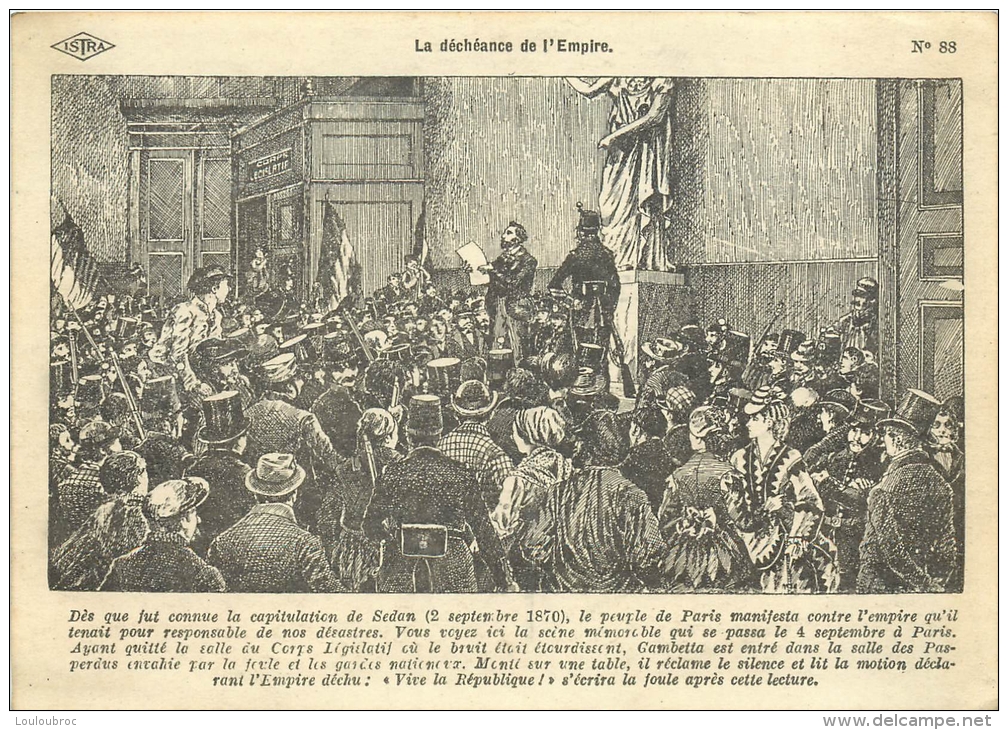 HISTOIRE DE FRANCE ILLUSTRATION DESSIN D'ALFRED CARLIER  LA DECHEANCE DE L'EMPIRE EDITION ISTRA - Histoire