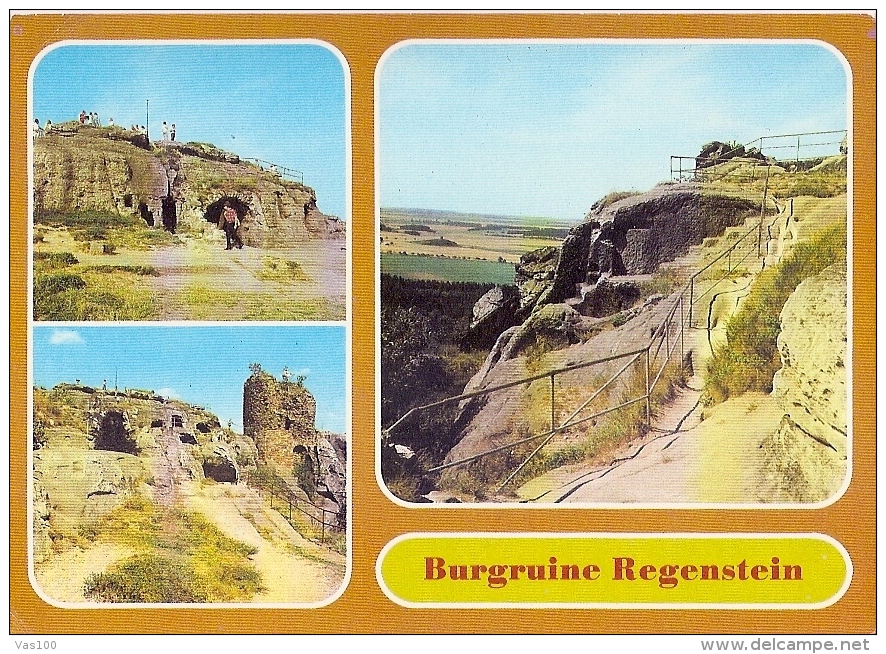 BURGRUINE REGENSTEIN VIEWS, POSTCARD UNUSED, GERMANY - Blankenburg