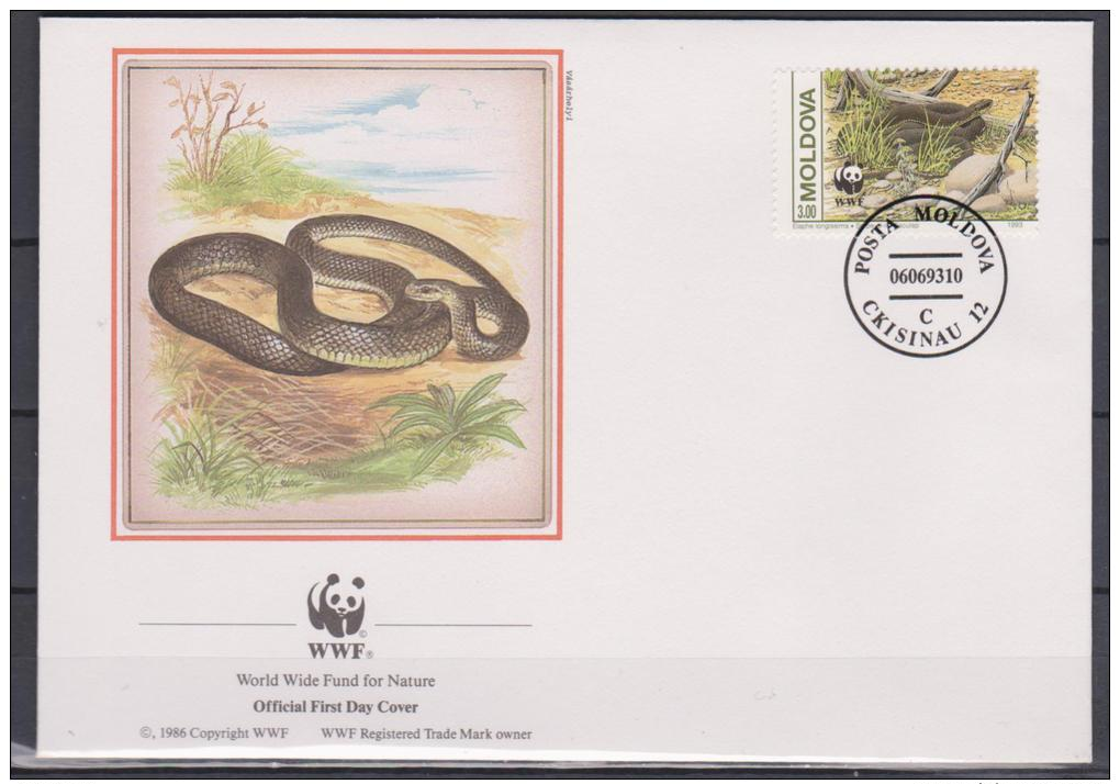 Modova, Moldovia, 1993, WWF, Snakes, 4 FDC´s - Slangen