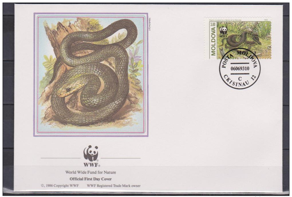 Modova, Moldovia, 1993, WWF, Snakes, 4 FDC´s - Slangen