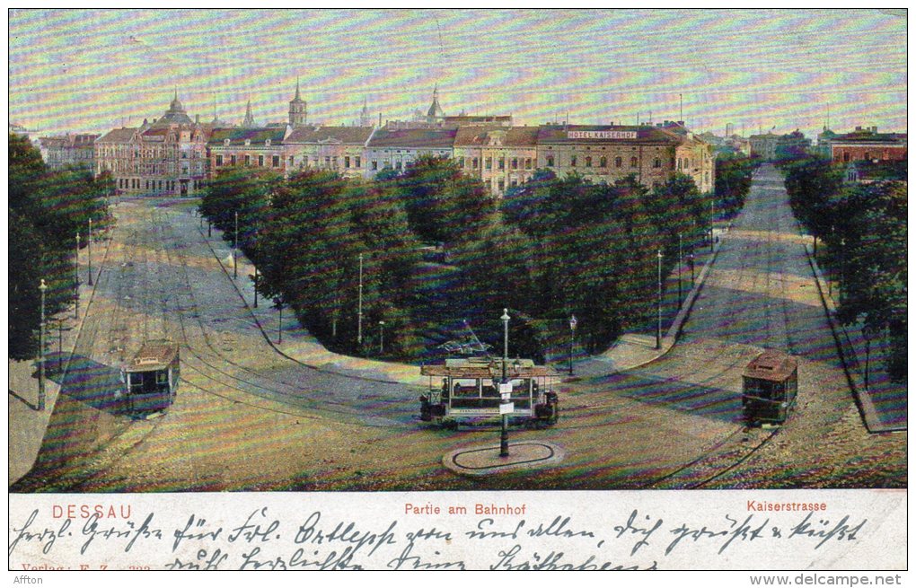 Dessau Partie Am Bahnhof Tram 1905 Postcard - Dessau