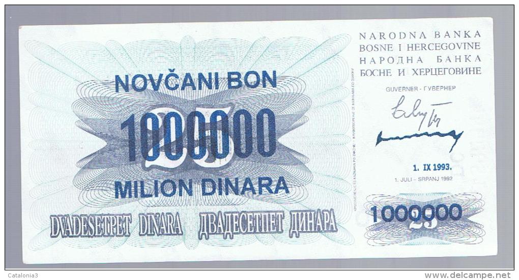 BOSNIA - 1.000.000  Dinara 1993 SC  P-35 - Bosnië En Herzegovina