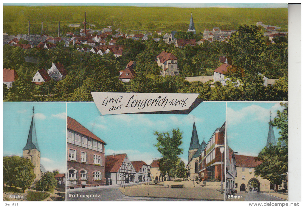 4540 LENGERICH, Mehrbildkarte, Handcoloriert, 1966 - Lengerich