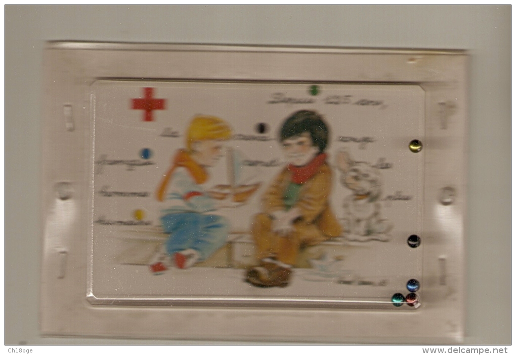 CSM : Carte Fantaisie : La Croix Rouge Pour Le Quart Monde : 2 Enfants Jouant Avec Un Bateau + Chien : Jeu De Billes - Croce Rossa