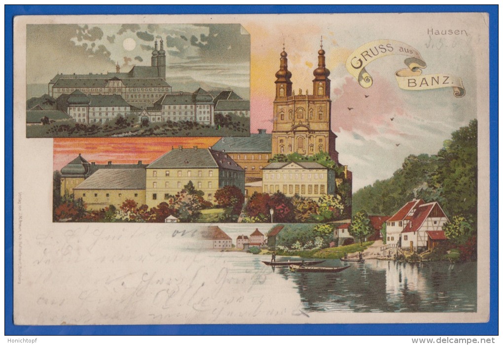 Deutschland; Banz Bei Staffelstein; Schloss Und Hausen; Litho 1906 - Staffelstein
