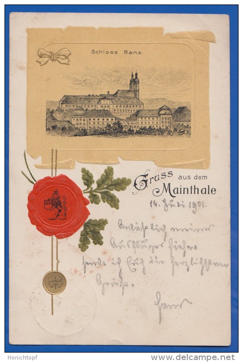 Deutschland; Banz Bei Staffelstein; Gruss Aus Dem Maintal; Schloss; Litho Prägekarte; 1901 - Staffelstein