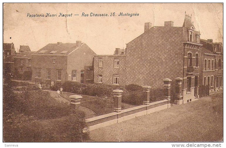 MONTEGNEE  ,rue Chaussée, Papeterie H. Kaquet (Imprimeur éditeur De Cartes Postales) - Saint-Nicolas