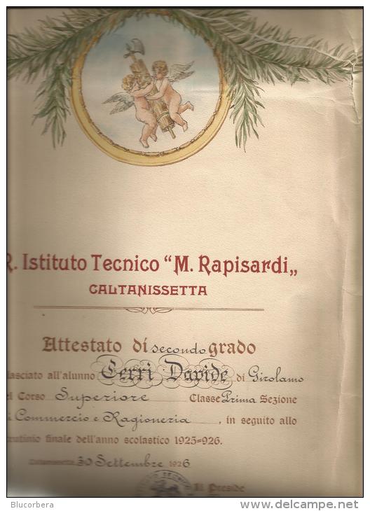 CALTANISSETTA R. IST. TECNICO M. RAPISARDI 1926 ALUNNO PERRI DAVIDE - ATTESTATO II GRADO - Diploma & School Reports