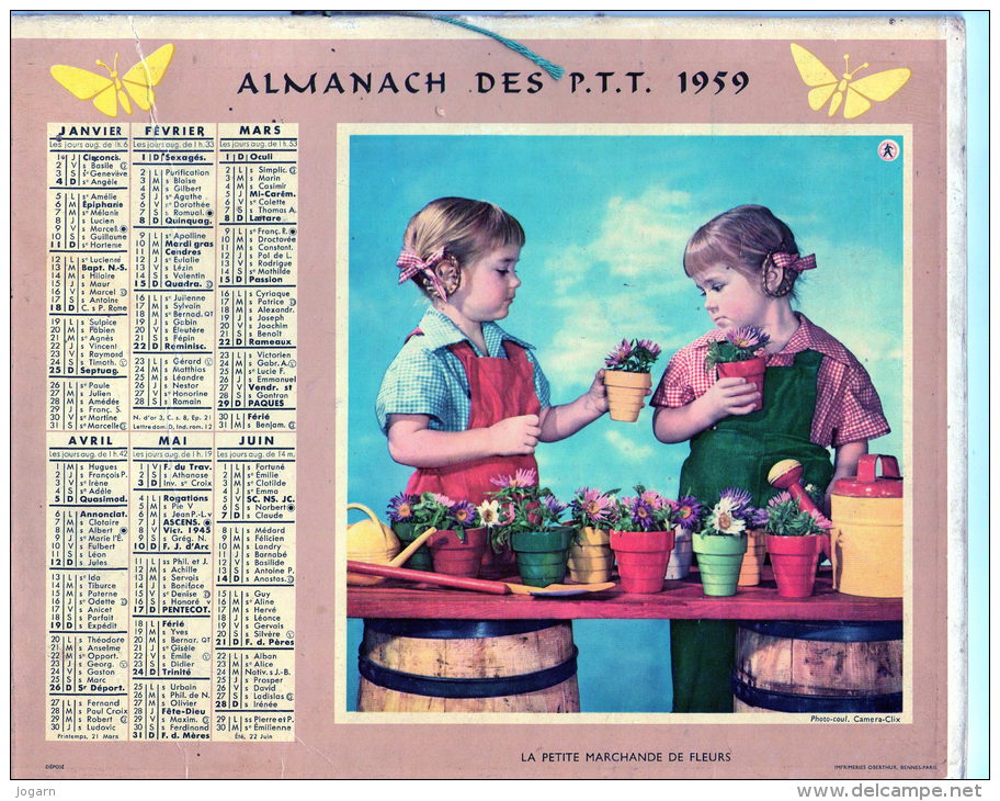 ALMANACH DES P.T.T.- 1959 - OBERTHUR - ILLE ET VILAINE - Formato Grande : 1941-60