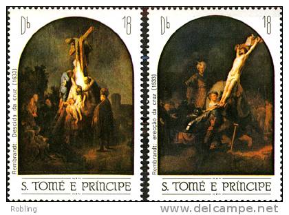 St.Thomas & Prince 1983, Paintings, Rembrandt, Michel 822+823, MNH 18719 - Rembrandt