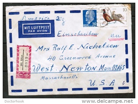 EAST GERMANY    Mixed Registered Airmail Cover To "West Newton,Mass, USA" (May 16 1968) - Lettres & Documents