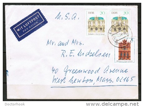 EAST GERMANY    Mixed Airmail Cover To "West Newton,Mass, USA" (21/4/69) - Storia Postale