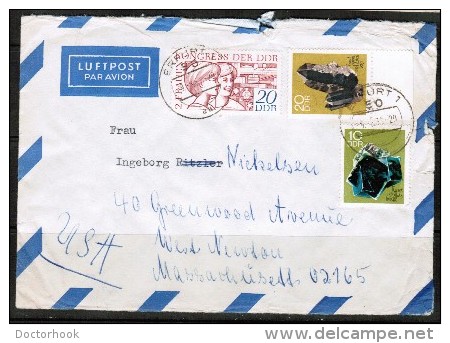 EAST GERMANY   Mixed Airmail Cover To "West Newton,Mass, USA" - Covers & Documents