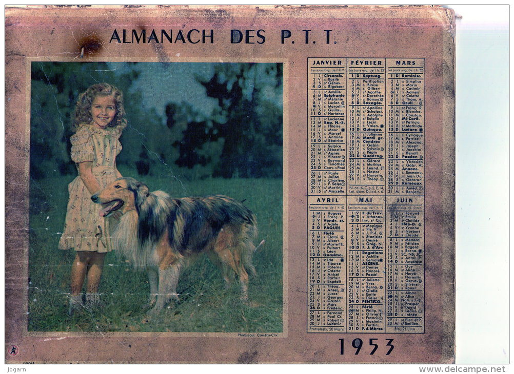 ALMANACH DES P.T.T.- 1953 - OBERTHUR - ILLE ET VILAINE - Grand Format : 1941-60