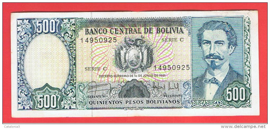 BOLIVIA - 500 Pesos Bolivianos 1981  P-166 Serie C - Bolivia