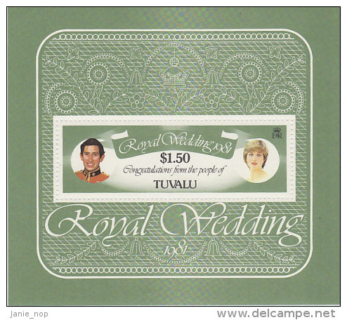 Tuvalu 1981 Royal Wedding Souvenir Sheet  MNH - Tuvalu