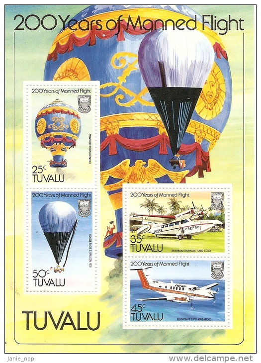 Tuvalu 1983 200 Years Of  Manned Flight Souvenir Sheet  MNH - Tuvalu