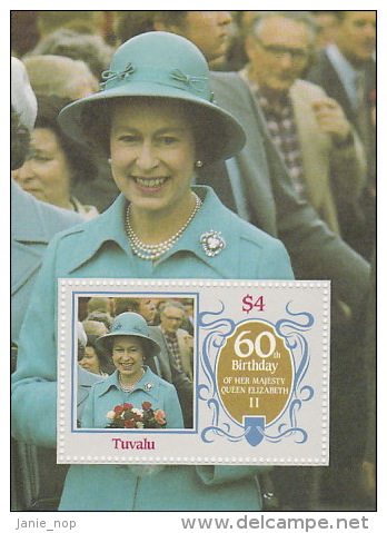 Tuvalu 1986 Queen Elizabeth 60th Anniversary Souvenir Sheet  MNH - Tuvalu