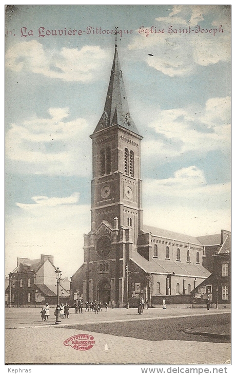 11. LA LOUVIERE Pittoresque - Eglise Saint-Joseph - Cachet De La Poste 1919 - La Louvière