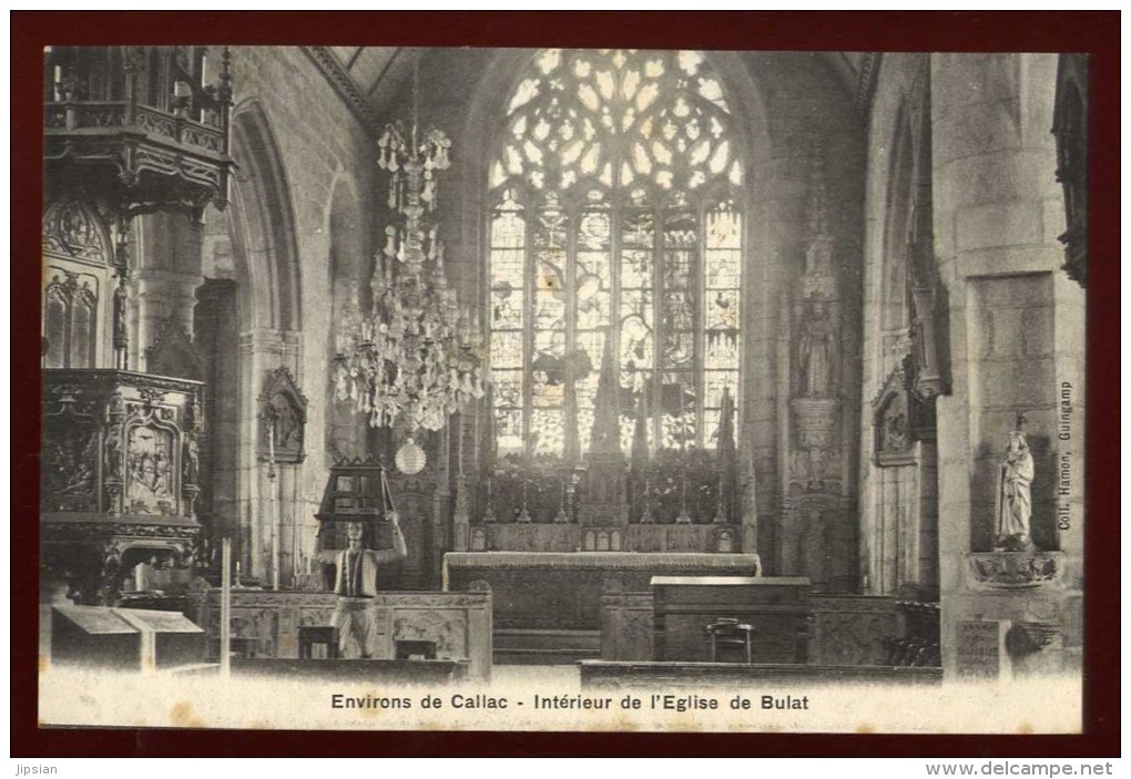 Cpa Du 22  Environs De Callac  Intérieur De L´ église De Bulat   ...  édition Hamon Guingamp      PLES14 - Callac