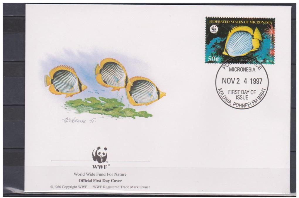 Micronesia, 1997, WWF, Tropical Fishes, 4 FDC´s - Fishes