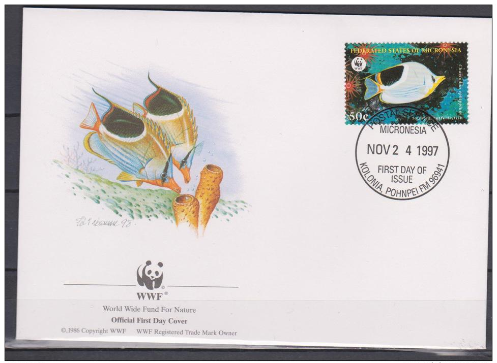 Micronesia, 1997, WWF, Tropical Fishes, 4 FDC´s - Fishes