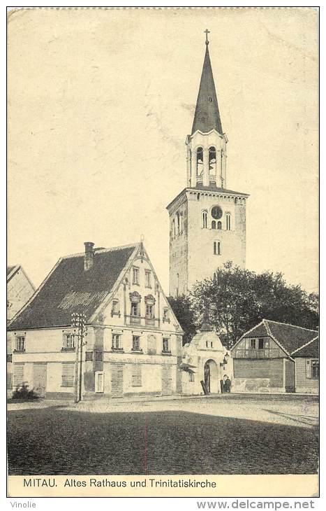 Réf : BO-13-391 : Mitau Altes Rathaus Und Trinitatiskirche ( état Moyen) - Lettonie